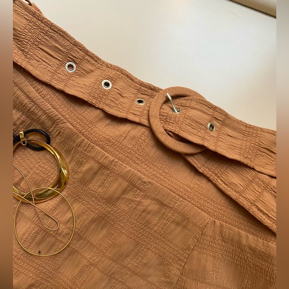 Adjustable Brown Buckle Skirt (Forever 21)